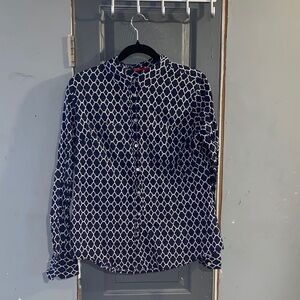 Merona Navy and White Button Down Shirt